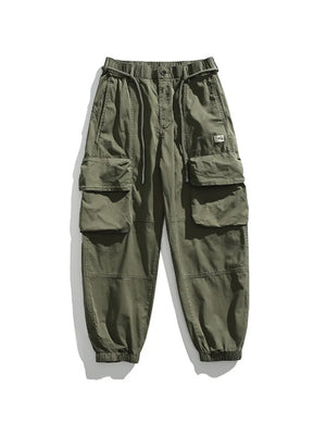 Men's Full Size Multiple Pockets Sweatpants Set in Khaki, side view