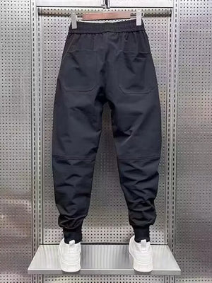 Men's Plus Size Drawstring Loose Fit Joggers, model styling view