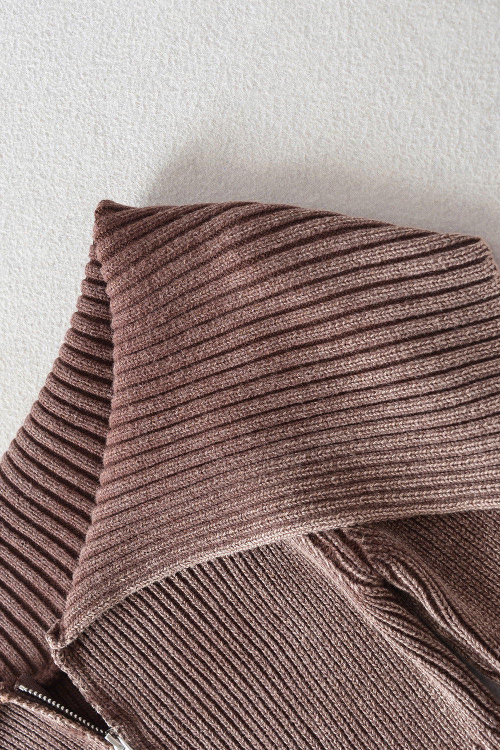 Off-shoulder ribbed top in Caramel with flare sleeves and a textured knit.