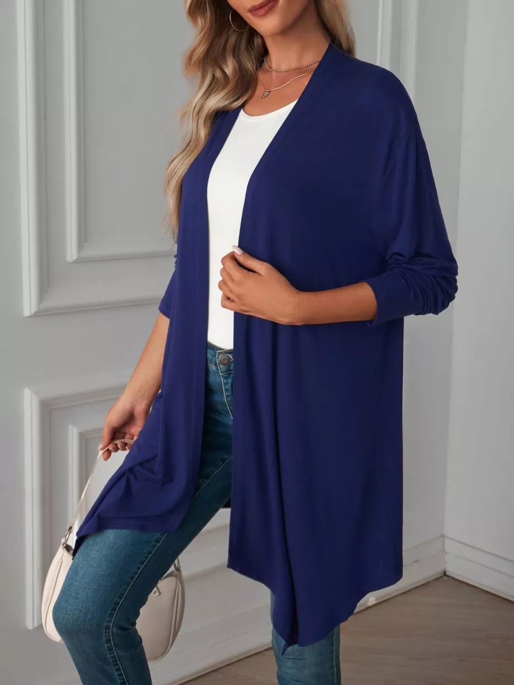 65% rayon, 30% polyester, 5% spandex Care instructions: Machine wash cold cardigan in Burgundy with relaxed silhouette