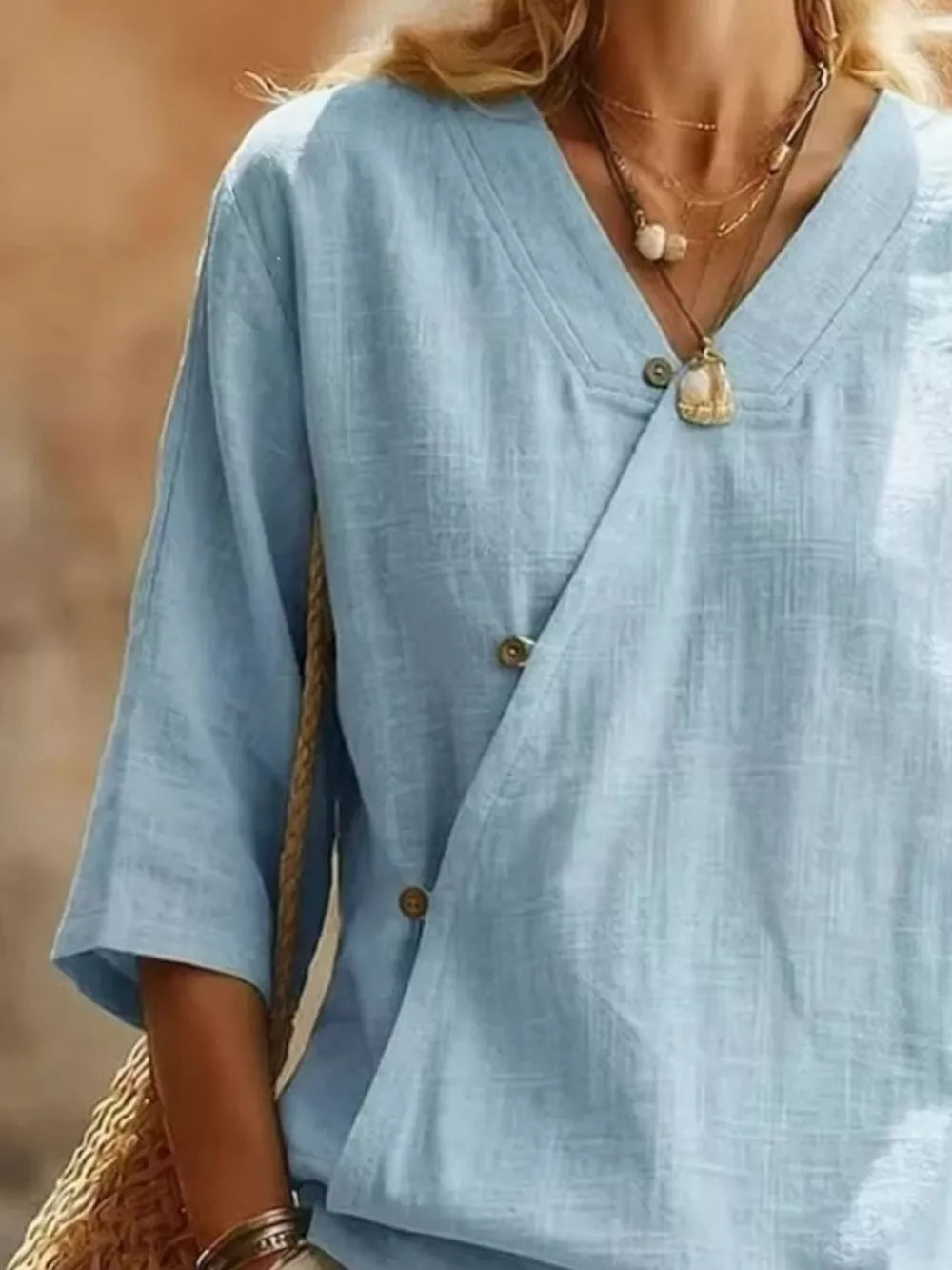 Surplice 3/4 Sleeve Blouse, alternate angle
