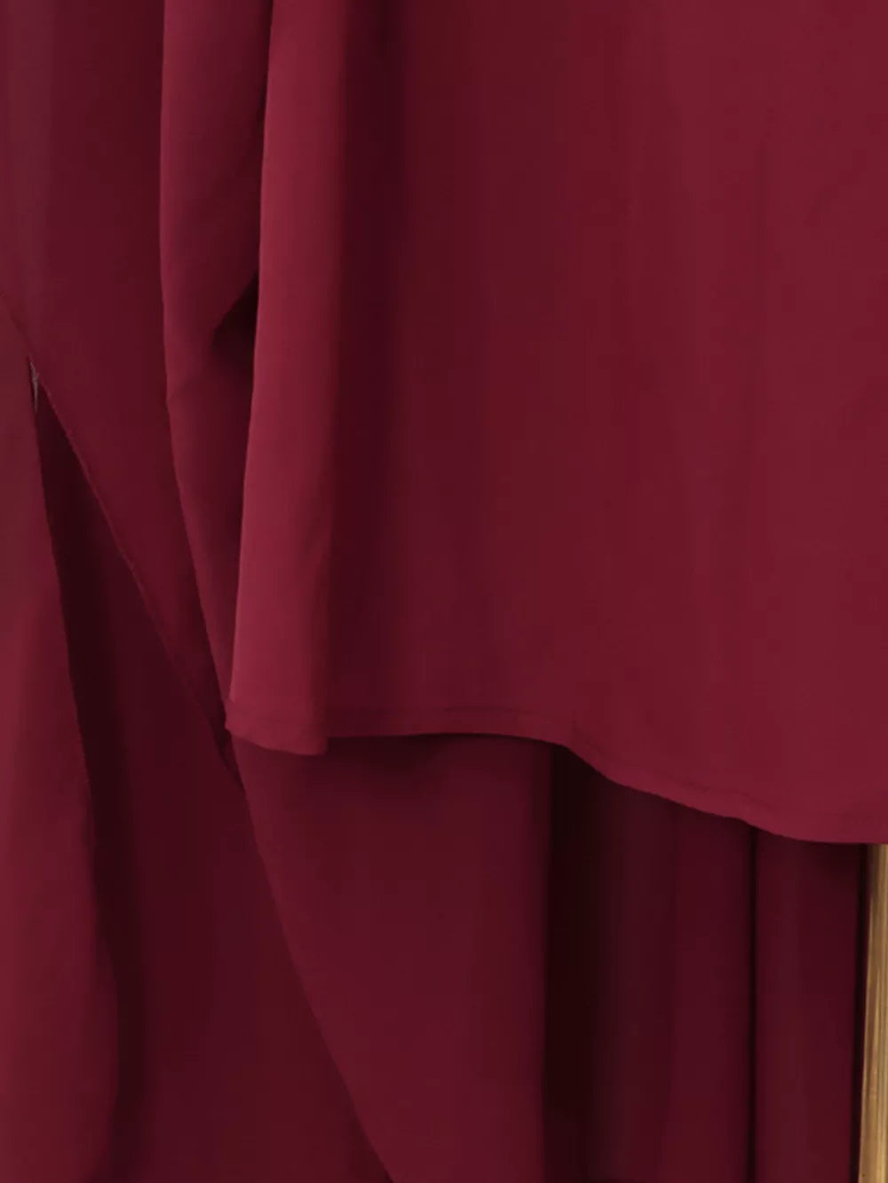 Ruched Halter Neck Cape Maxi Dress in Red, view 12