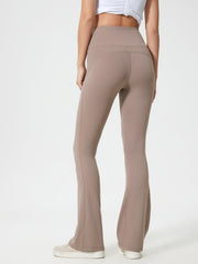 Flared sculpt leggings in mocha with a high-rise waist and subtle seam details.