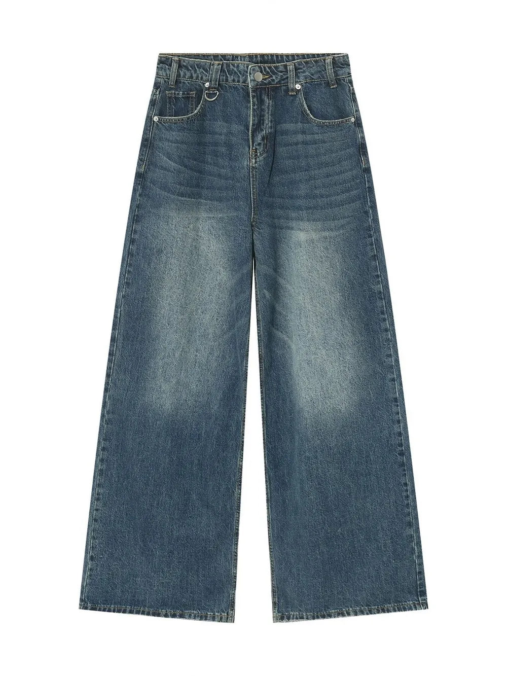 Men S Full Size Vintage Wash Wide Leg in Gray, front view