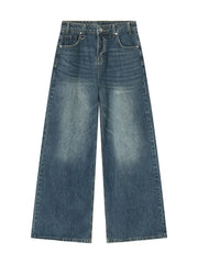 Men S Full Size Vintage Wash Wide Leg in Gray, front view