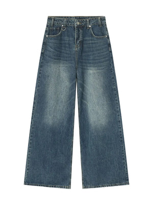 Men S Full Size Vintage Wash Wide Leg in Gray, front view