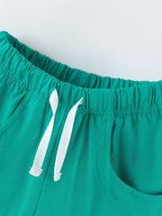 Children's Animal Race Round Neck Tee And Shorts Set, back view