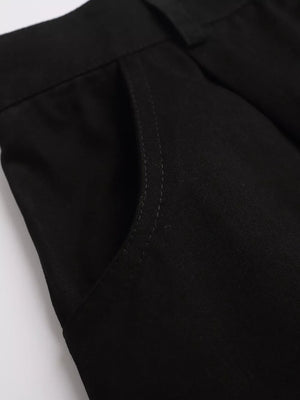 Men's Embroidered Cargo Capris in Brown, back view