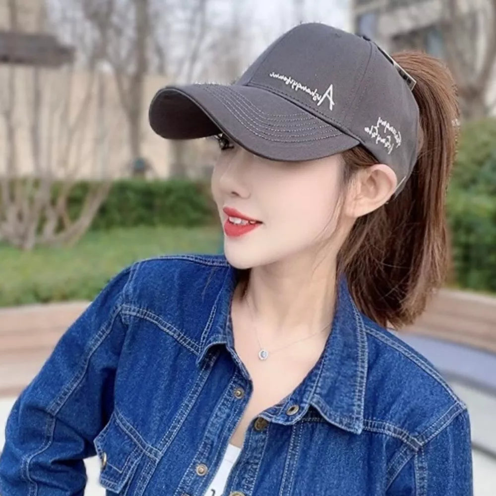 Embroidered Cotton Baseball Cap With Script