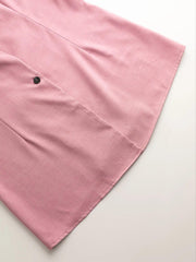 Pink blazer shorts set detail with button and notched lapel.