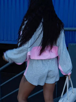 Zip-up Mini Long-sleeve Jacket in Pink, fit detail