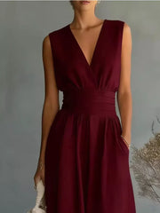 Effortless Elegance Wide-leg Romper With Pockets