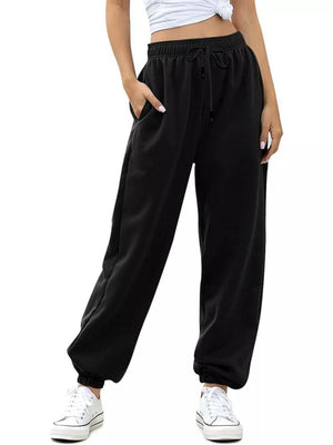 Loose Fit Drawstring Joggers in Pink, product detail