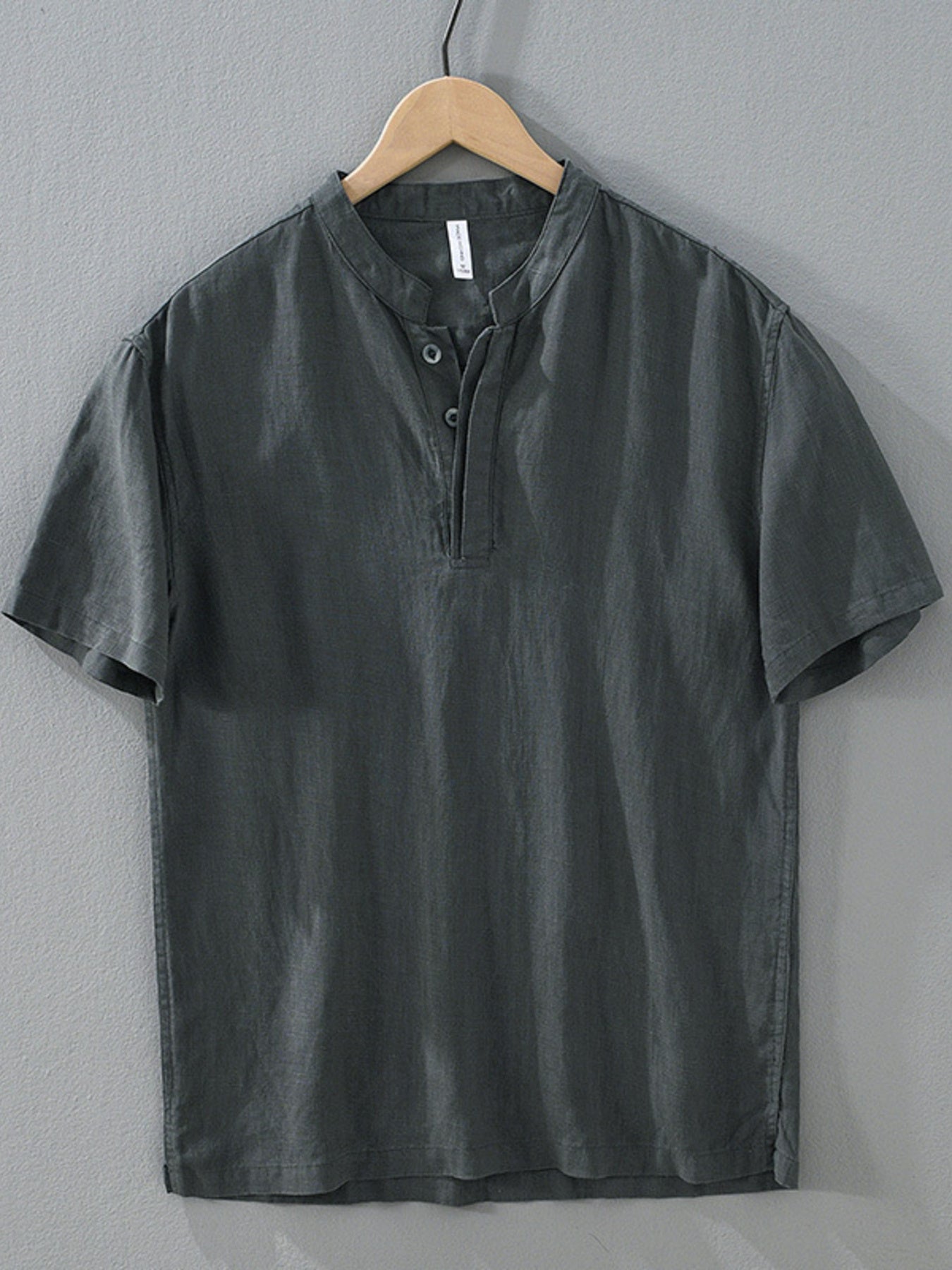 Men's Plus Size Casual Short Sleeve Shirt, front view