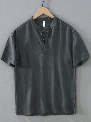 Men's Plus Size Casual Short Sleeve Shirt, front view