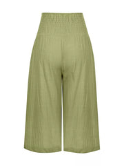 Effortless Smocked Wide-leg Capri Pants