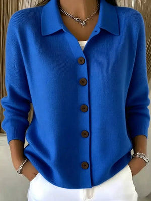 Button-up Long Sleeve Cardigan, model styling view