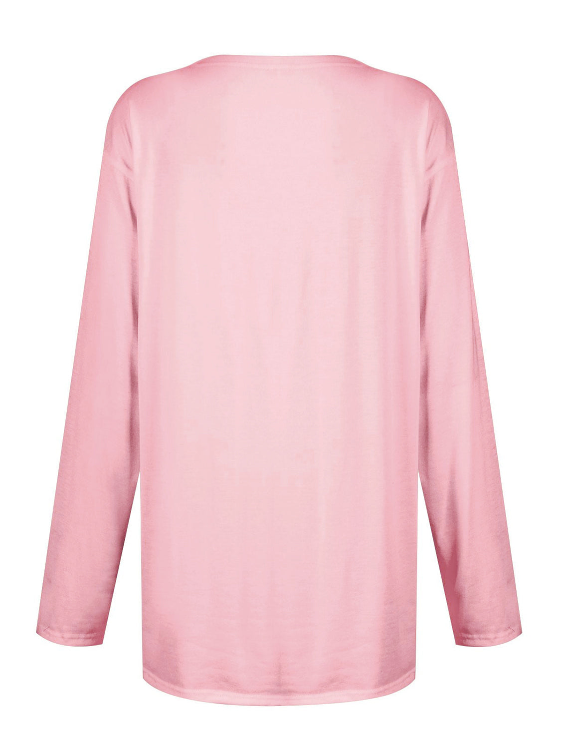Relaxed fit blush pink long sleeve tunic with patch pockets