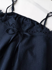 Lace-trimmed Cami With Wide-leg Pants Set