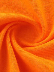 Orange cotton t-shirt fabric detail