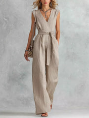 Sleeveless Wide Leg Jumpsuit, front view