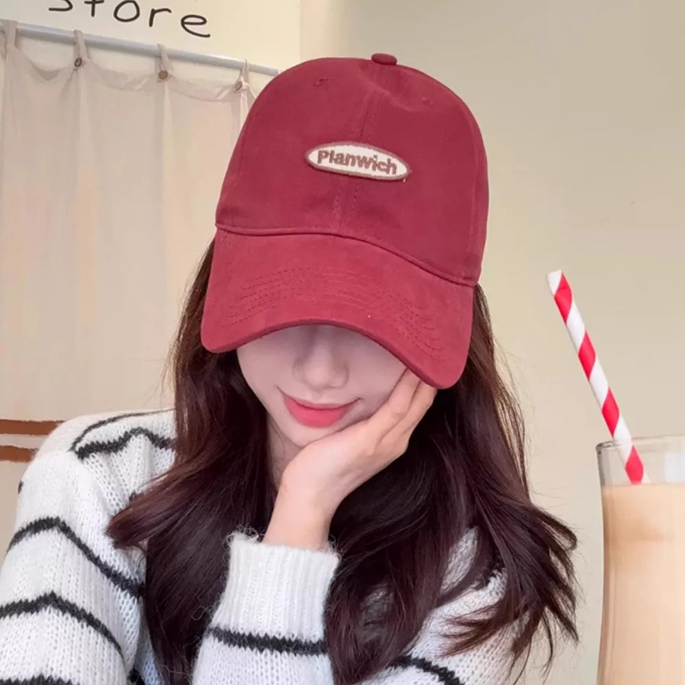 Embroidered Maroon Cotton Baseball Cap