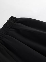 Puffy Sleeve Blazer And Wide-leg Pants Set in Black, view 12