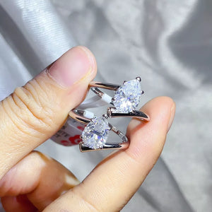 0.3 Carat Solitaire Moissanite Wrap Sterling Silver Ring, close-up detail