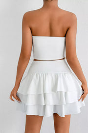 Chic Ruffled Tiered Two-piece Set