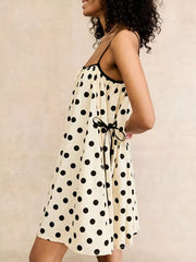 Playful Polka Dot Mini Dress With Pockets