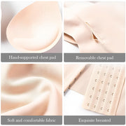 Apricot sculpting bodice tank with removable chest pad and hook-and-eye closure.