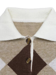 Button-down Ribbed Sweater in Khaki, alternate angle
