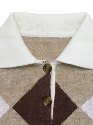 Button-down Ribbed Sweater in Khaki, alternate angle
