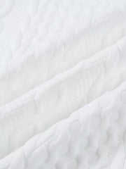 Textured Knit Crewneck Sweatshirt in White, view 12