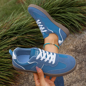 Round Toe Lace Up Sneakers in Wine Red, product detail