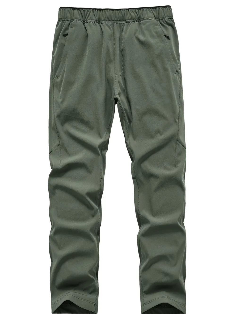 Plus size men's army green sweatpants with elastic waist and pockets.