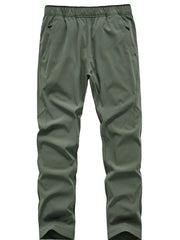 Plus size men's army green sweatpants with elastic waist and pockets.