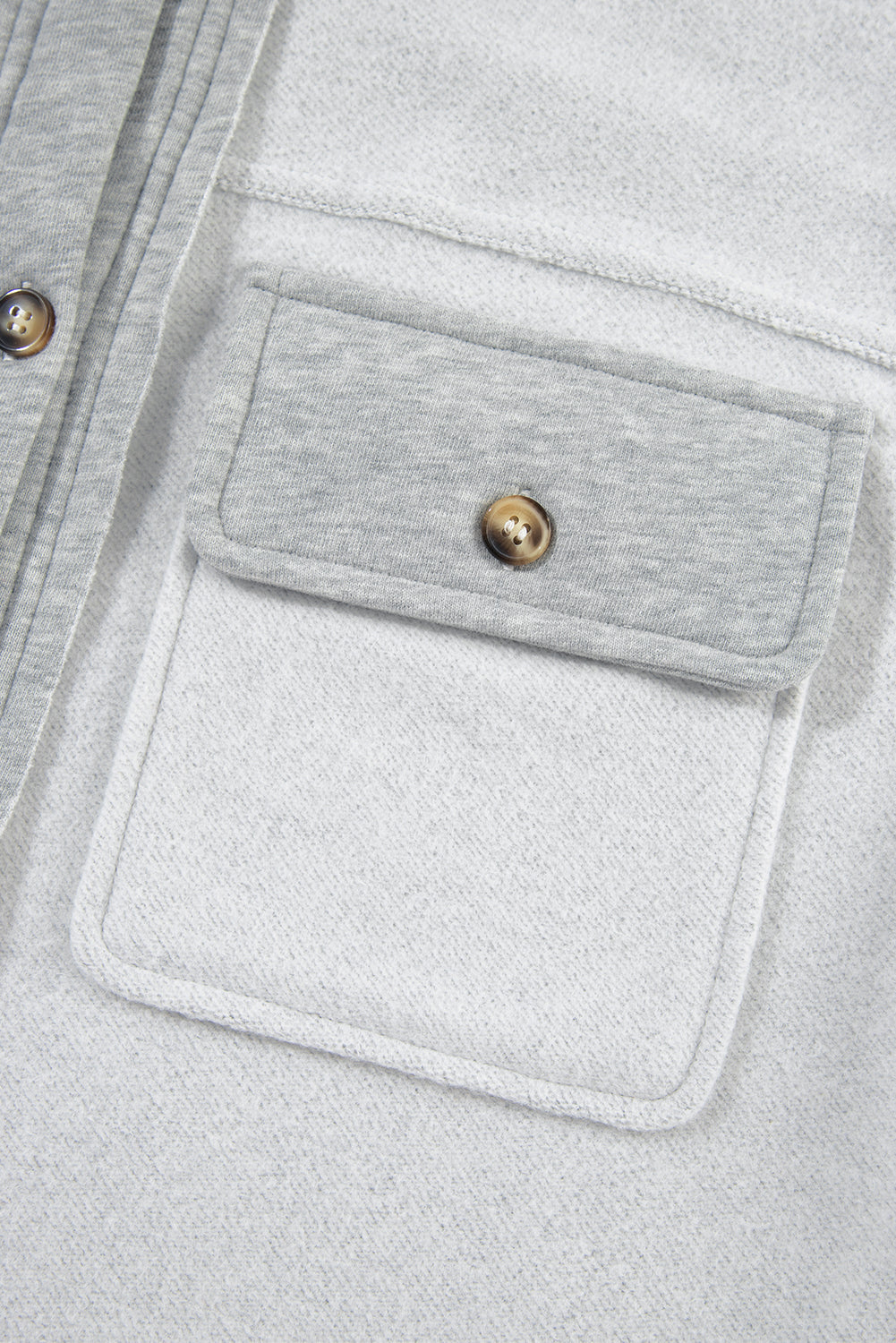Light Gray cotton utility vest with contrast trim and button-down chest pocket.