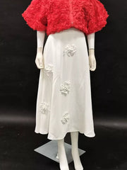 Floral Embellished High-waist Midi Skirt