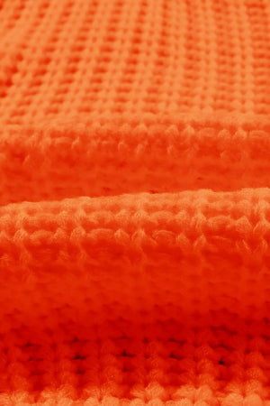 Chunky Knit Dropped Shoulder Sweater in Orange, product detail