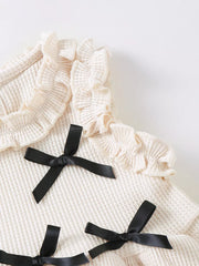 Children's Bow Waffle Knit Top And Pants Set, product detail