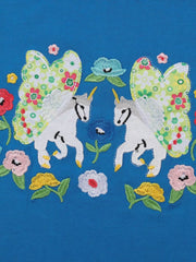 Children's Embroidered Unicorn T-shirt, close-up detail