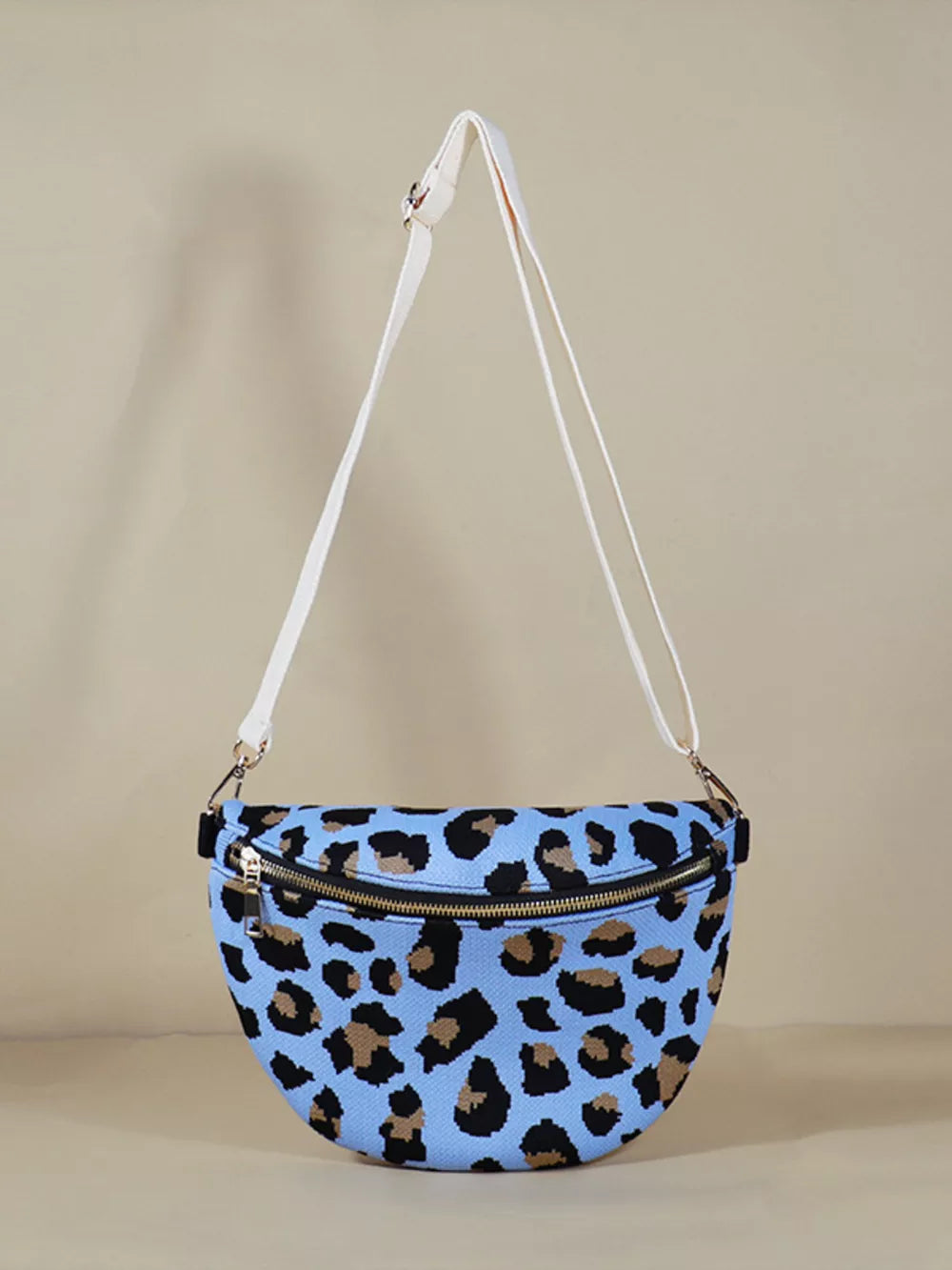 Leopard Print Crossbody Bag, front view