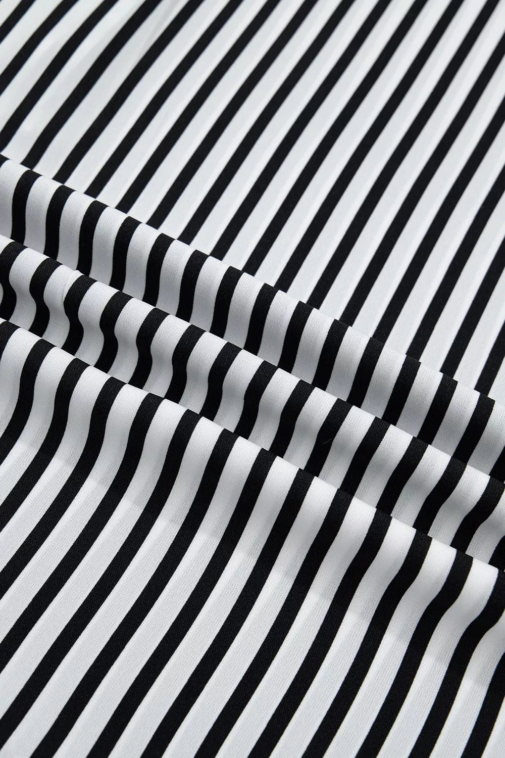 Striped Half Sleeve Button-up Shirt in Black, view 11