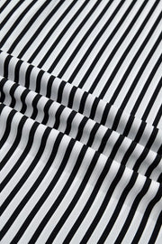 Striped Half Sleeve Button-up Shirt in Black, view 11