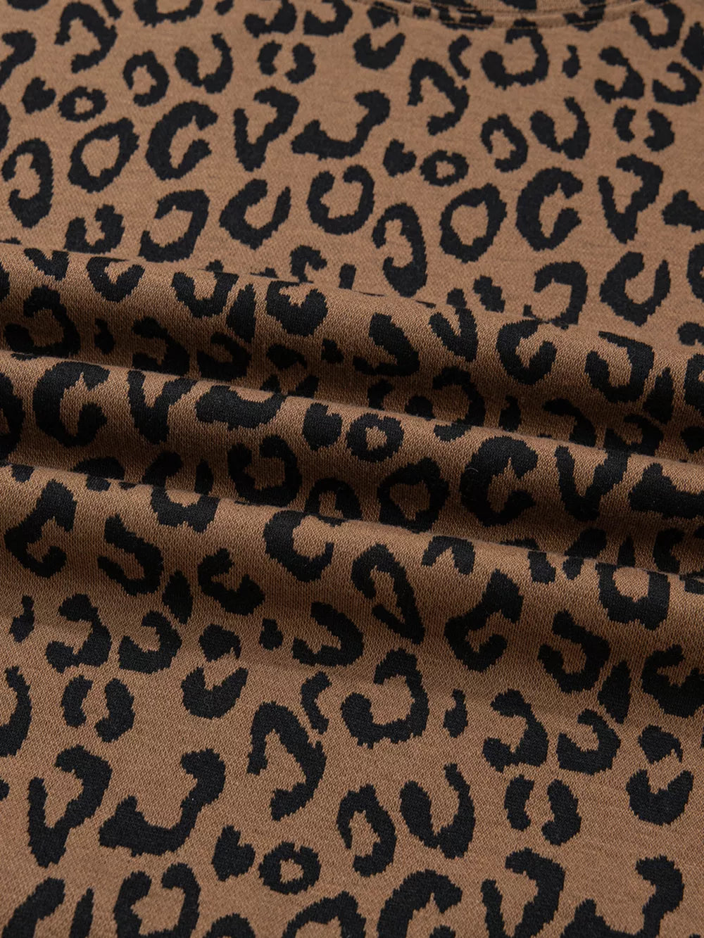 Brown leopard print joggers with drawstring detail