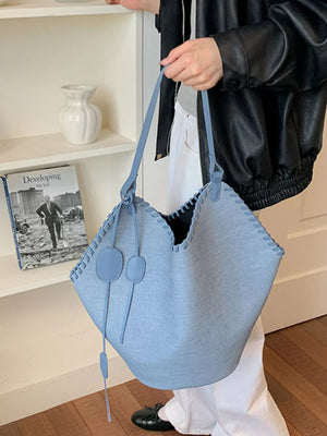 Casual Large Capacity Shoulder Bag in Brown, side view
