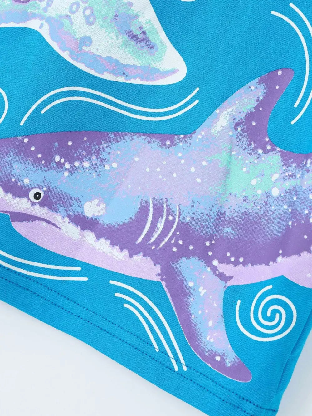 Children's Shark Print Cotton T-shirt, model styling view