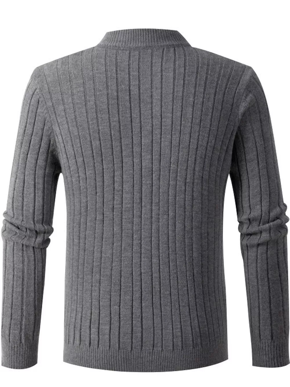 Men's Cable Knit Half-zip Sweater Plus Size in Black, editorial view