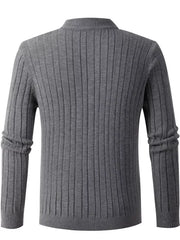 Men's Cable Knit Half-zip Sweater Plus Size in Black, editorial view